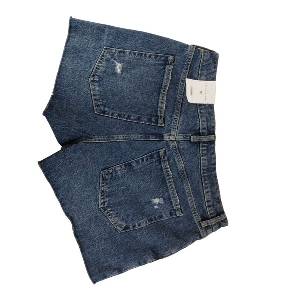 Free Assembly Womens 12 Cut Off Shorts 90s Style Blue Denim High Rise New - Picture 6 of 12